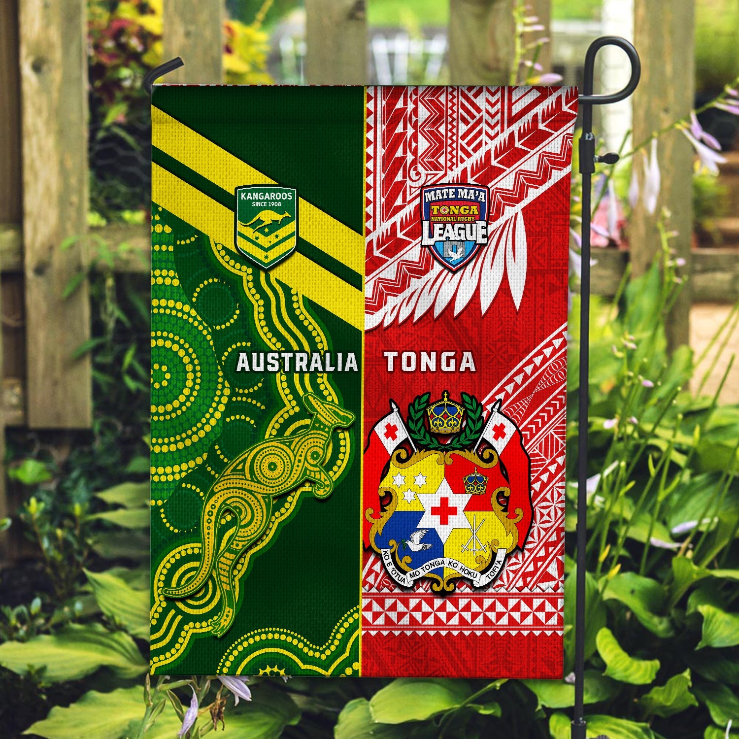 Tonga And Australia Rugby Flag Mate Maa Tonga Mix Kangaroos - Vibe Hoodie Shop