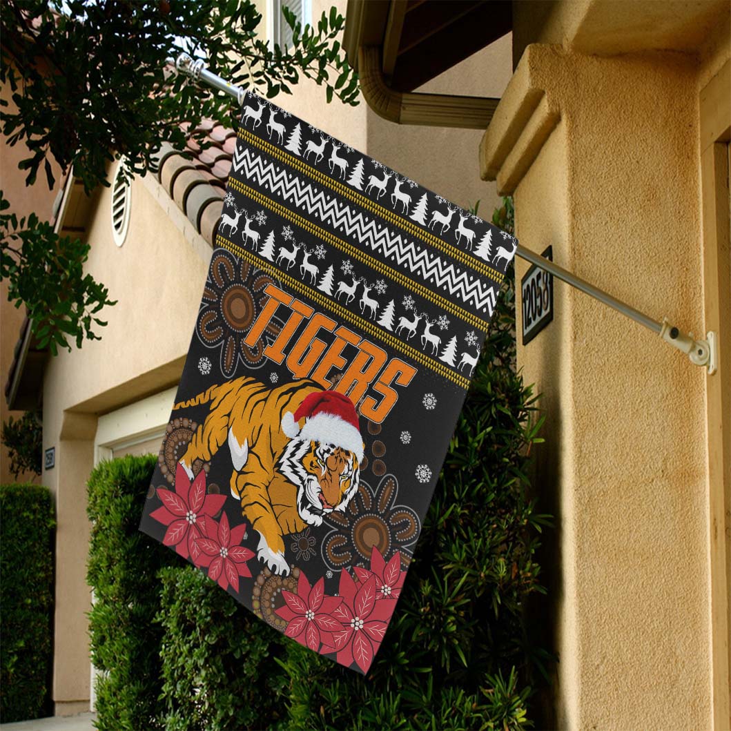 Tigers Rugby Flag - Tigers Ugly Christmas and Aboriginal Patterns Flag - Vibe Hoodie Shop