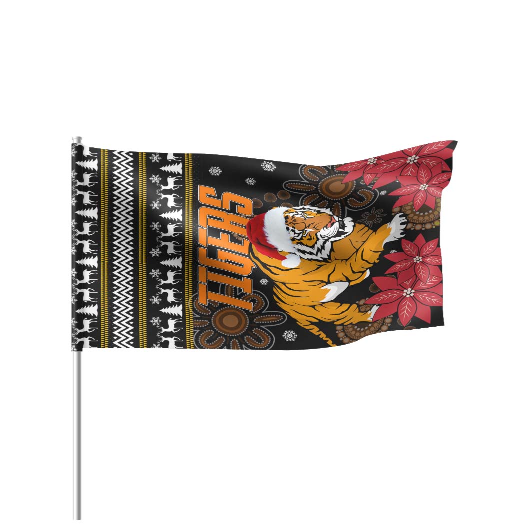 Tigers Rugby Flag - Tigers Ugly Christmas and Aboriginal Patterns Flag - Vibe Hoodie Shop