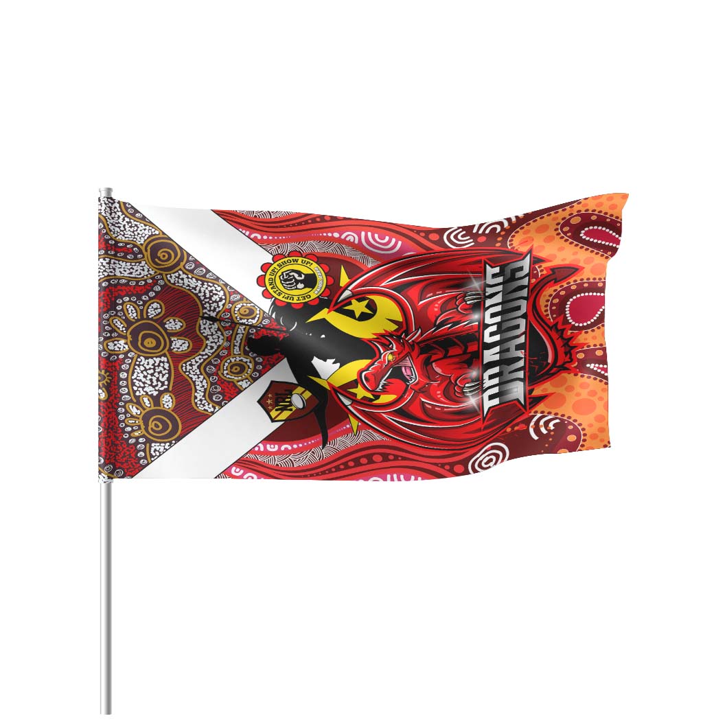 St.George Rugby Flag - Naidoc Week Dragons Aboriginal Flag - Vibe Hoodie Shop