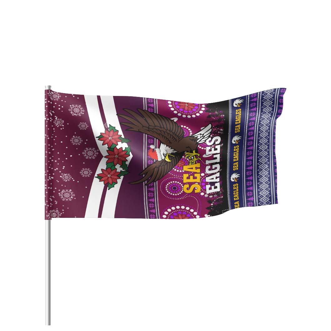 Sea Eagles Rugby Flag - Christmas Sea Eagles Aboriginal and Ugly Style Flag - Vibe Hoodie Shop