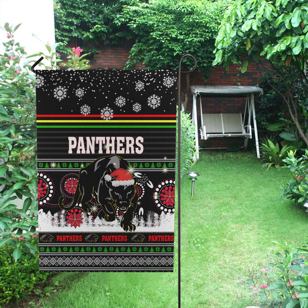 Panthers Rugby Flag - Christmas Panthers Aboriginal and Ugly Style Flag - Vibe Hoodie Shop