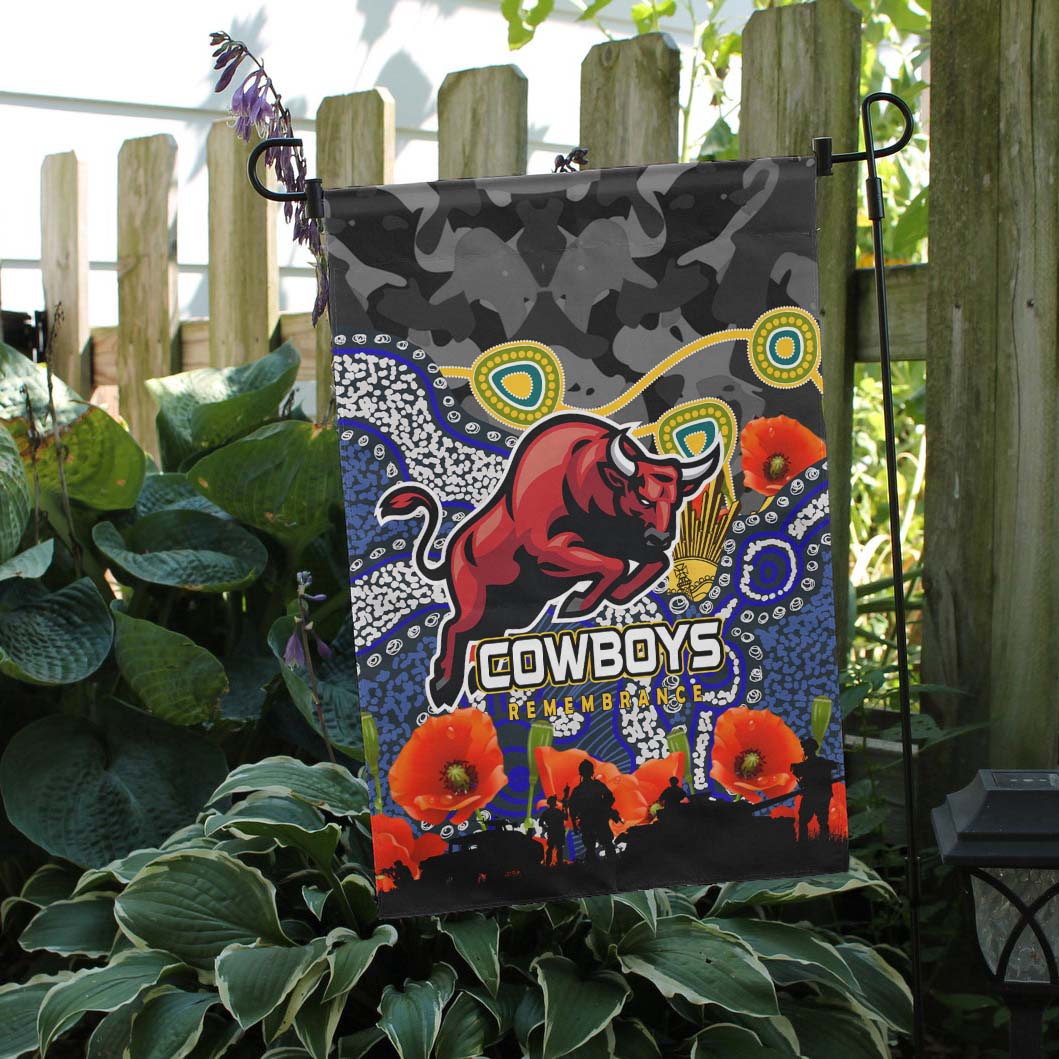 Cowboys Rugby Flag - Anzac Remembrance Aboriginal Cowboys Flag - Vibe Hoodie Shop