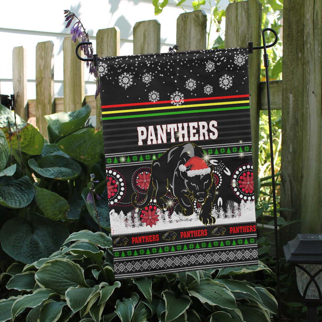 Panthers Rugby Flag - Christmas Panthers Aboriginal and Ugly Style Flag - Vibe Hoodie Shop