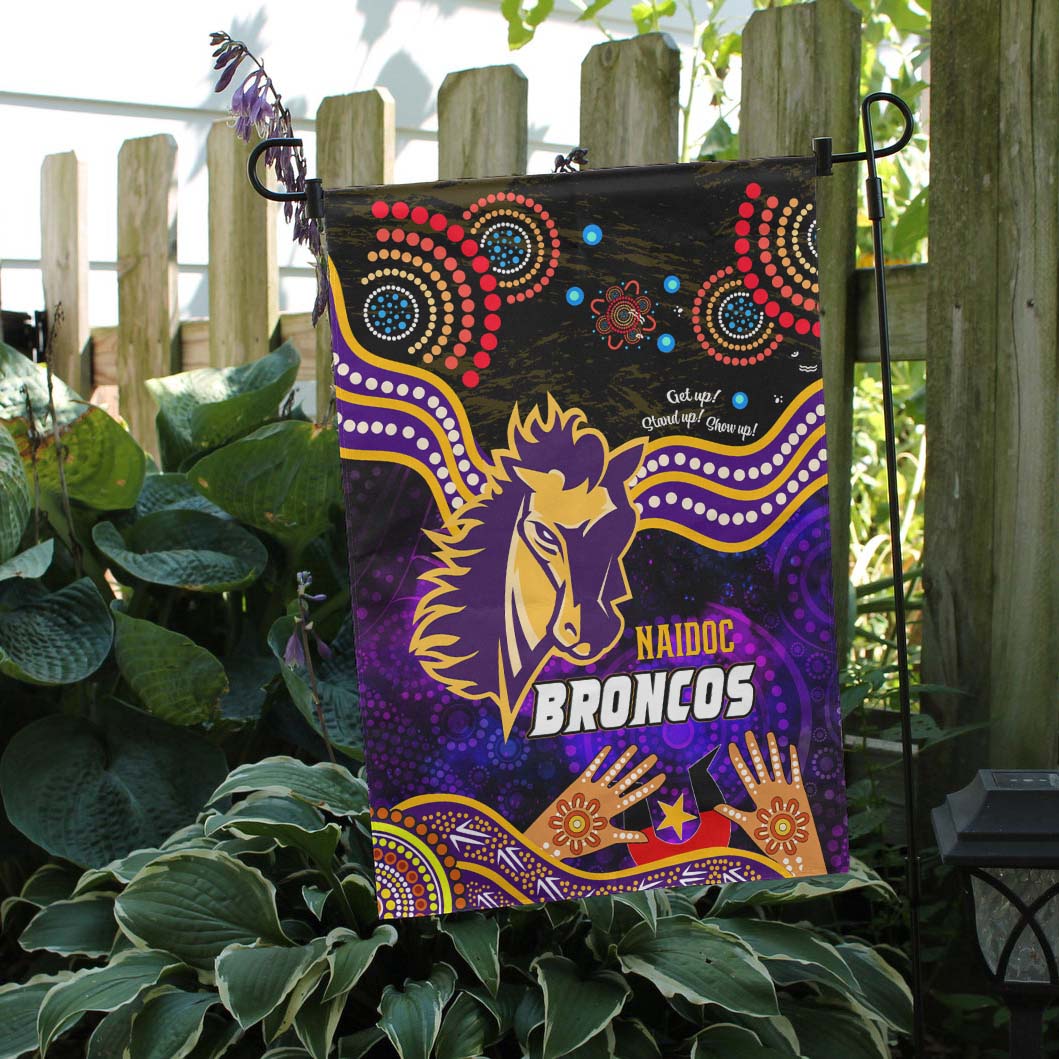 Broncos Rugby Flag - Naidoc Week Aboriginal Dot Painting Flag - Vibe Hoodie Shop