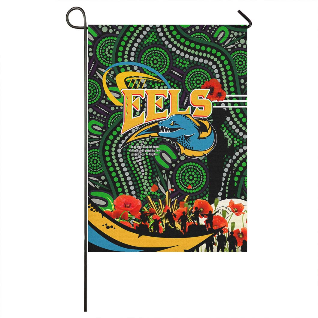 Eels Rugby Flag - Anzac Day Remembrance Aboriginal Eels Flag - Vibe Hoodie Shop