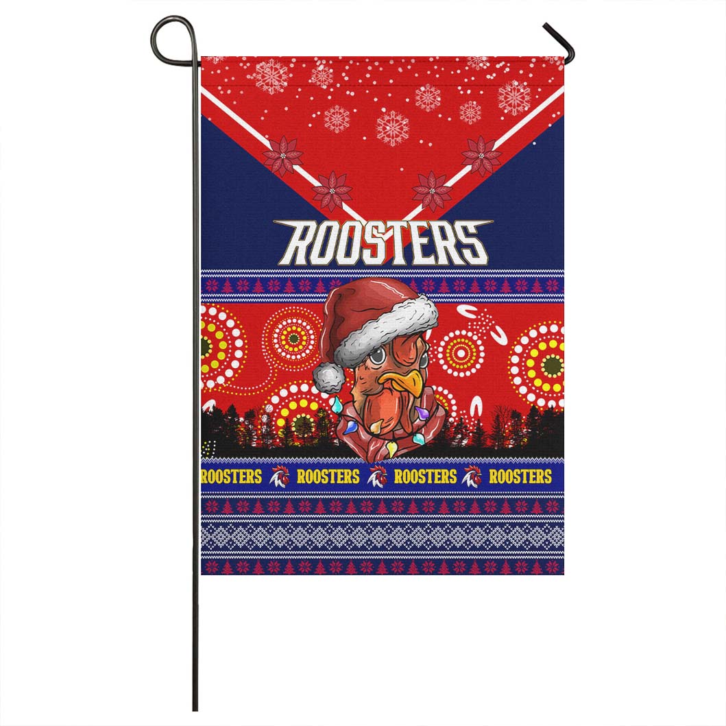 Roosters Rugby Flag - Christmas Roosters Aboriginal and Ugly Style Flag - Vibe Hoodie Shop