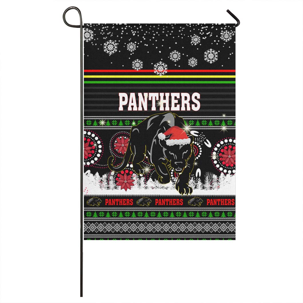 Panthers Rugby Flag - Christmas Panthers Aboriginal and Ugly Style Flag - Vibe Hoodie Shop