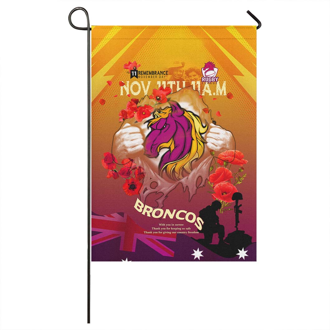 Broncos Rugby Flag - Remembrance Day Rugby Team Poppies Flag - Vibe Hoodie Shop