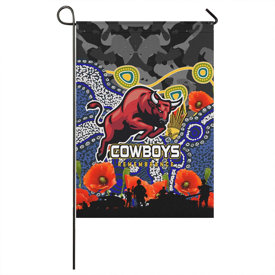 Cowboys Rugby Flag - Anzac Remembrance Aboriginal Cowboys Flag - Vibe Hoodie Shop