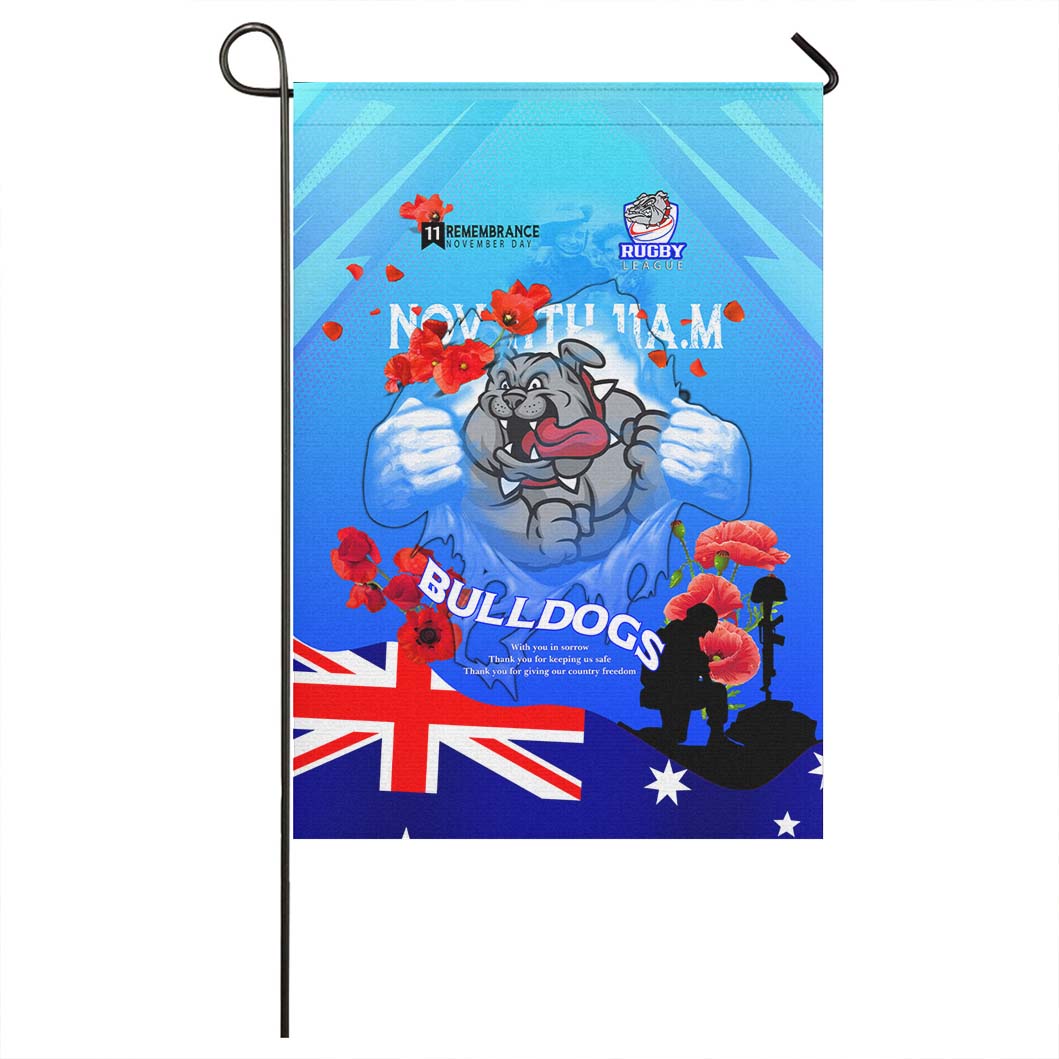 Bulldogs Rugby Flag - Remembrance Day Rugby Team Poppies Flag - Vibe Hoodie Shop