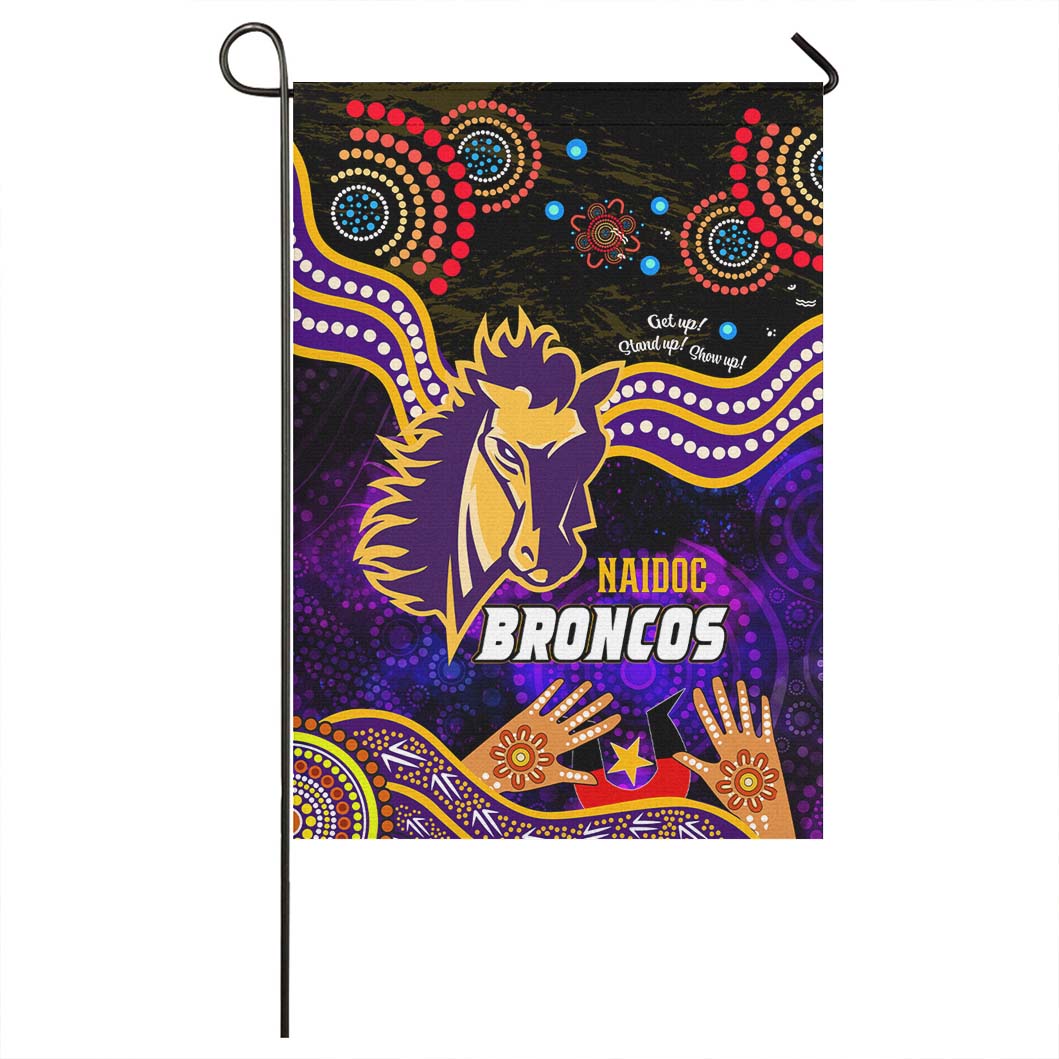 Broncos Rugby Flag - Naidoc Week Aboriginal Dot Painting Flag - Vibe Hoodie Shop