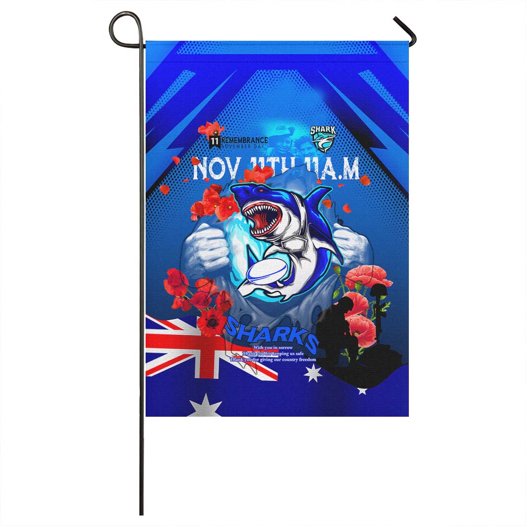 Sharks Rugby Flag - Remembrance Day Rugby Team Poppies Flag - Vibe Hoodie Shop