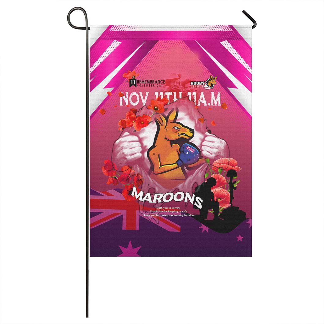 Maroons Rugby Flag - Remembrance Day Rugby Team Poppies Flag - Vibe Hoodie Shop