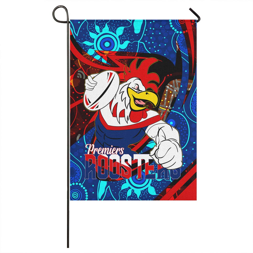 Roosters Rugby Flag - Roosters Aboriginal Premiership Dot Painting Flag - Vibe Hoodie Shop