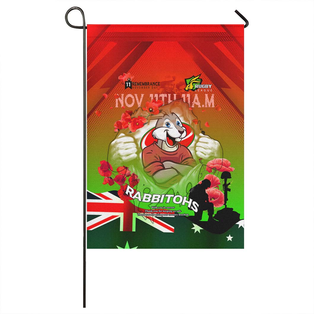 Rabbitohs Rugby Flag - Remembrance Day Rugby Team Poppies Flag - Vibe Hoodie Shop