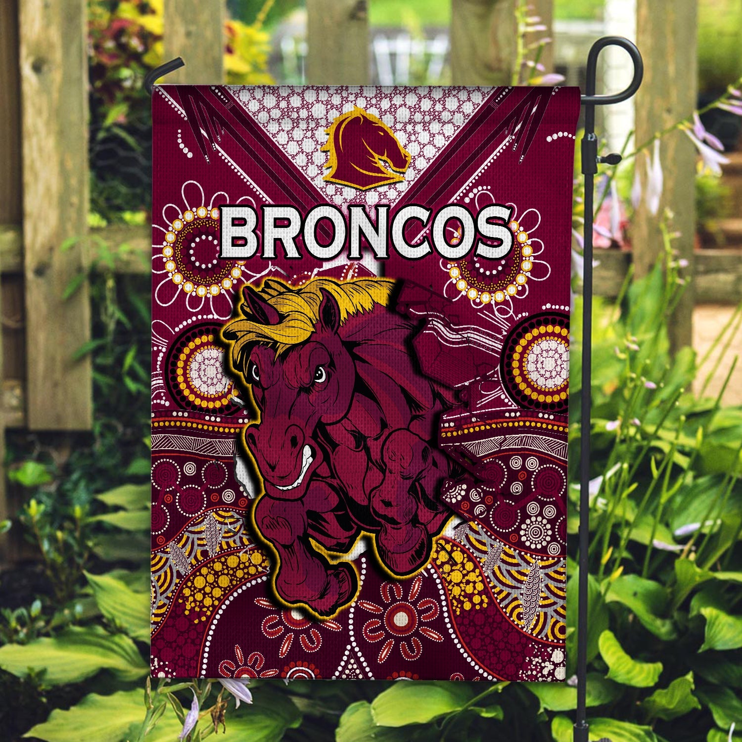 Broncos Rugby Flag Indigenous Pattern Artsy Ver.01 - Vibe Hoodie Shop