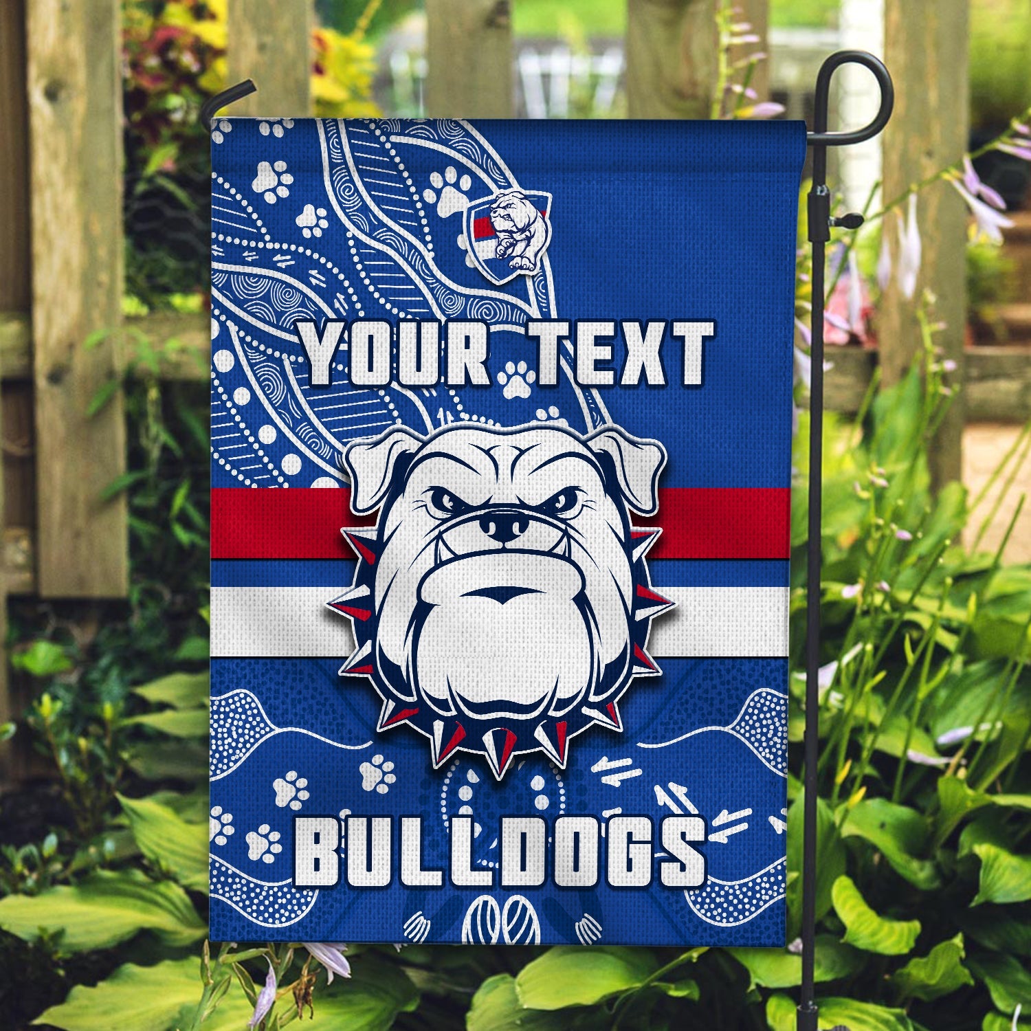 (Custom Personalised) Bulldogs Football Flag Scraggers 1877 Aboriginal Dot Painting Newest Version - Vibe Hoodie Shop