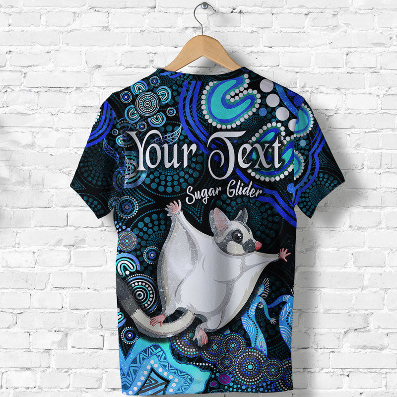 (Custom Personalised) Australian Astrology T Shirt Gemini Sugar Glider Zodiac Aboriginal Vibes - Blue - Vibe Hoodie Shop