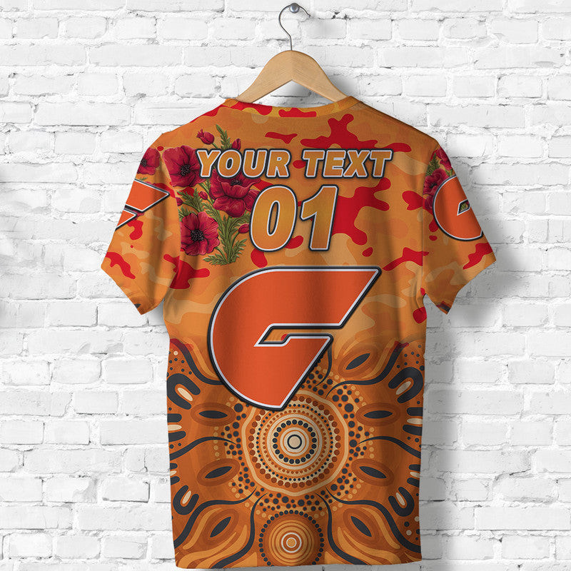 (Custom Personalised) Greater Western Sydney Giants ANZAC T shirt Indigenous Vibes - Vibe Hoodie Shop