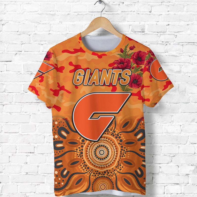 (Custom Personalised) Greater Western Sydney Giants ANZAC T shirt Indigenous Vibes - Vibe Hoodie Shop