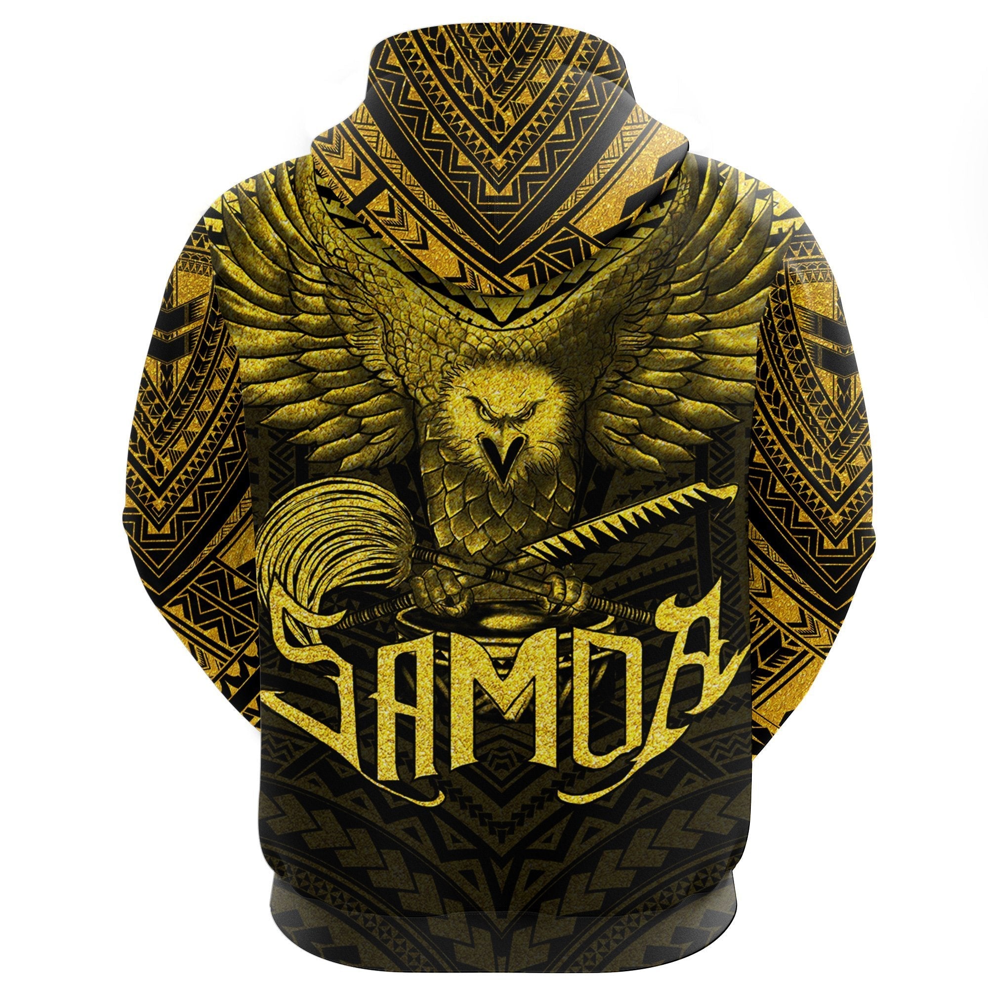 American Samoa Hoodie Eagle Tattoo Style Golden - Vibe Hoodie Shop