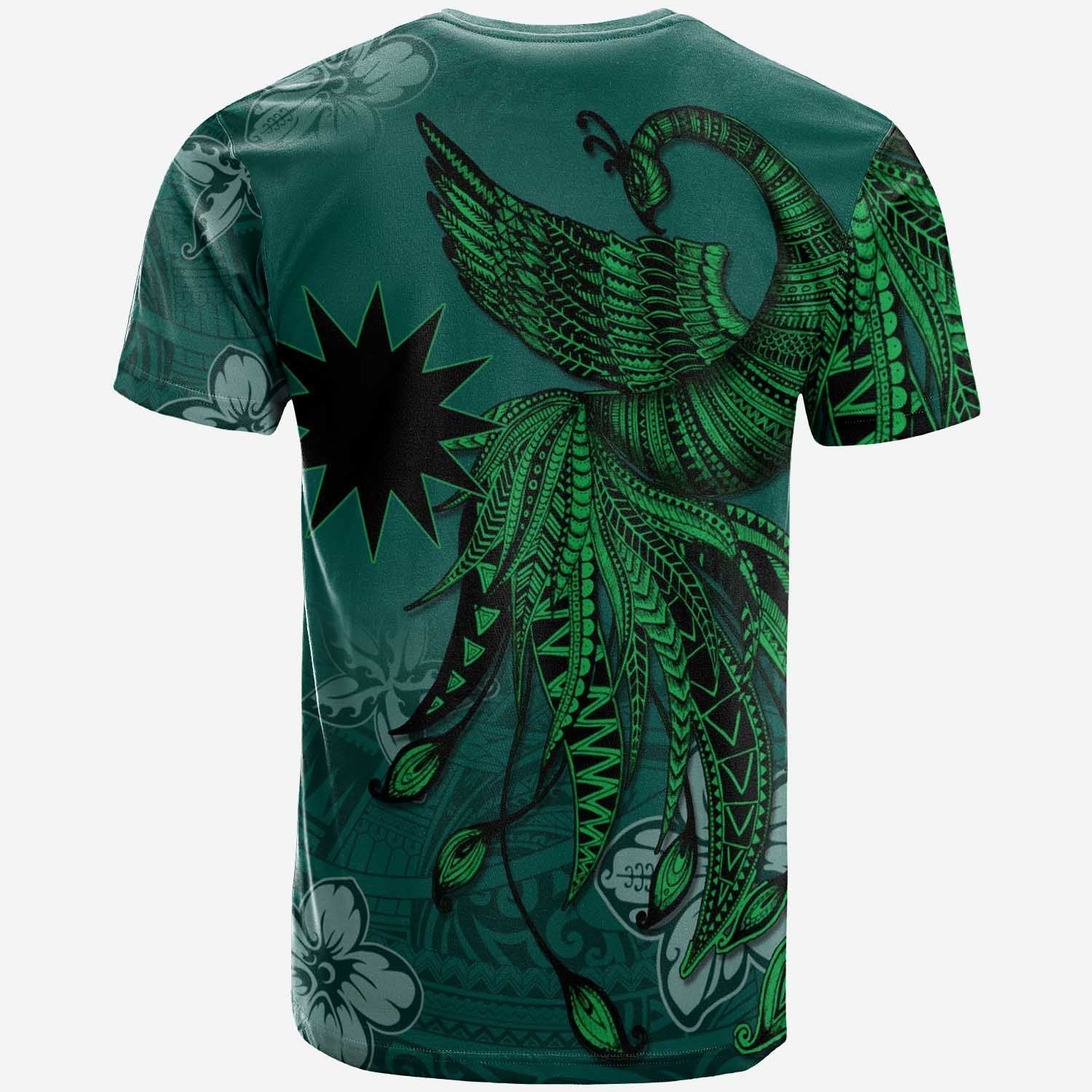 Nauru Custom Personalised T shirt - Polynesian Phoenix Bird, Fairytales Bird Green - Vibe Hoodie Shop