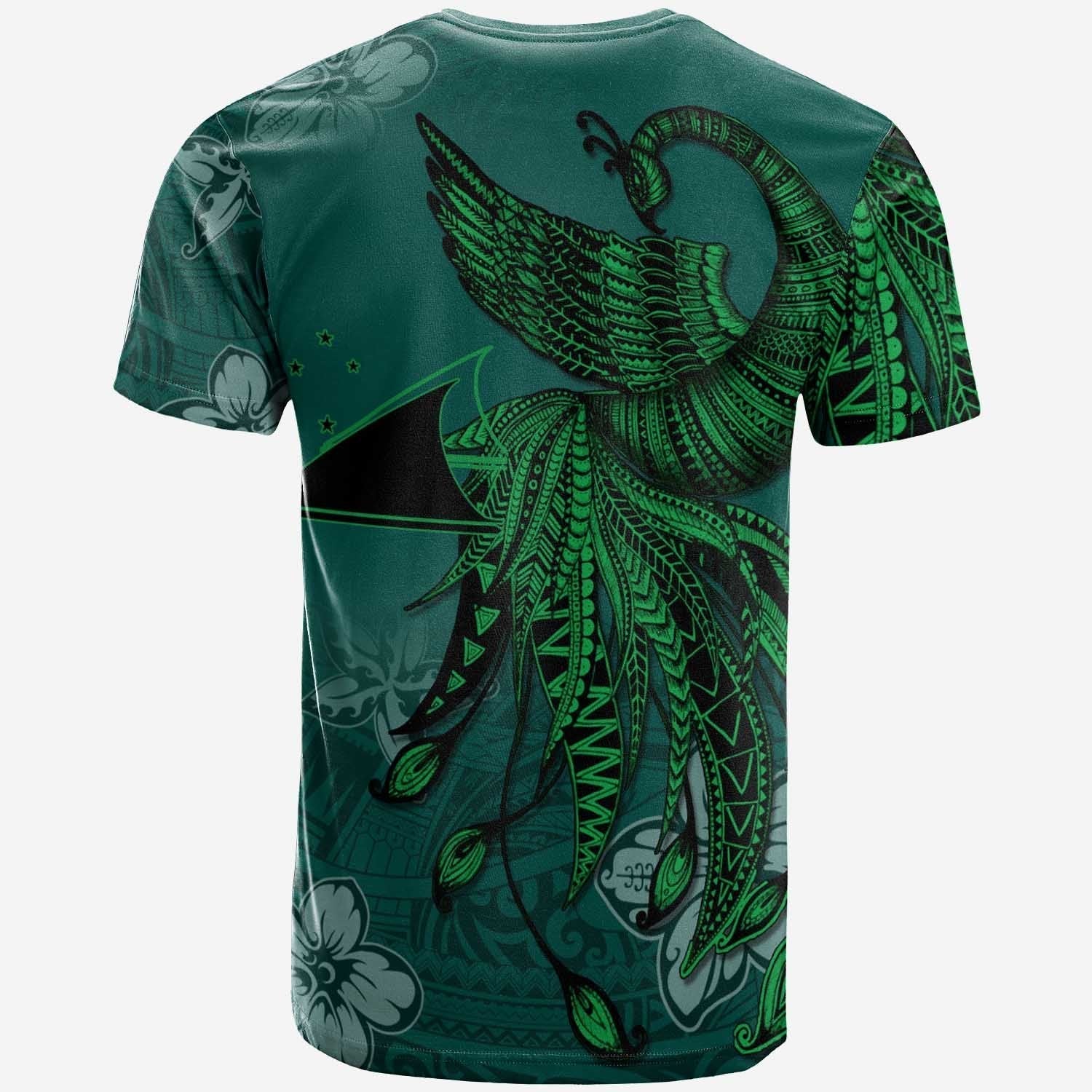 Tokelau Custom Personalised T shirt - Polynesian Phoenix Bird, Fairytales Bird Green - Vibe Hoodie Shop