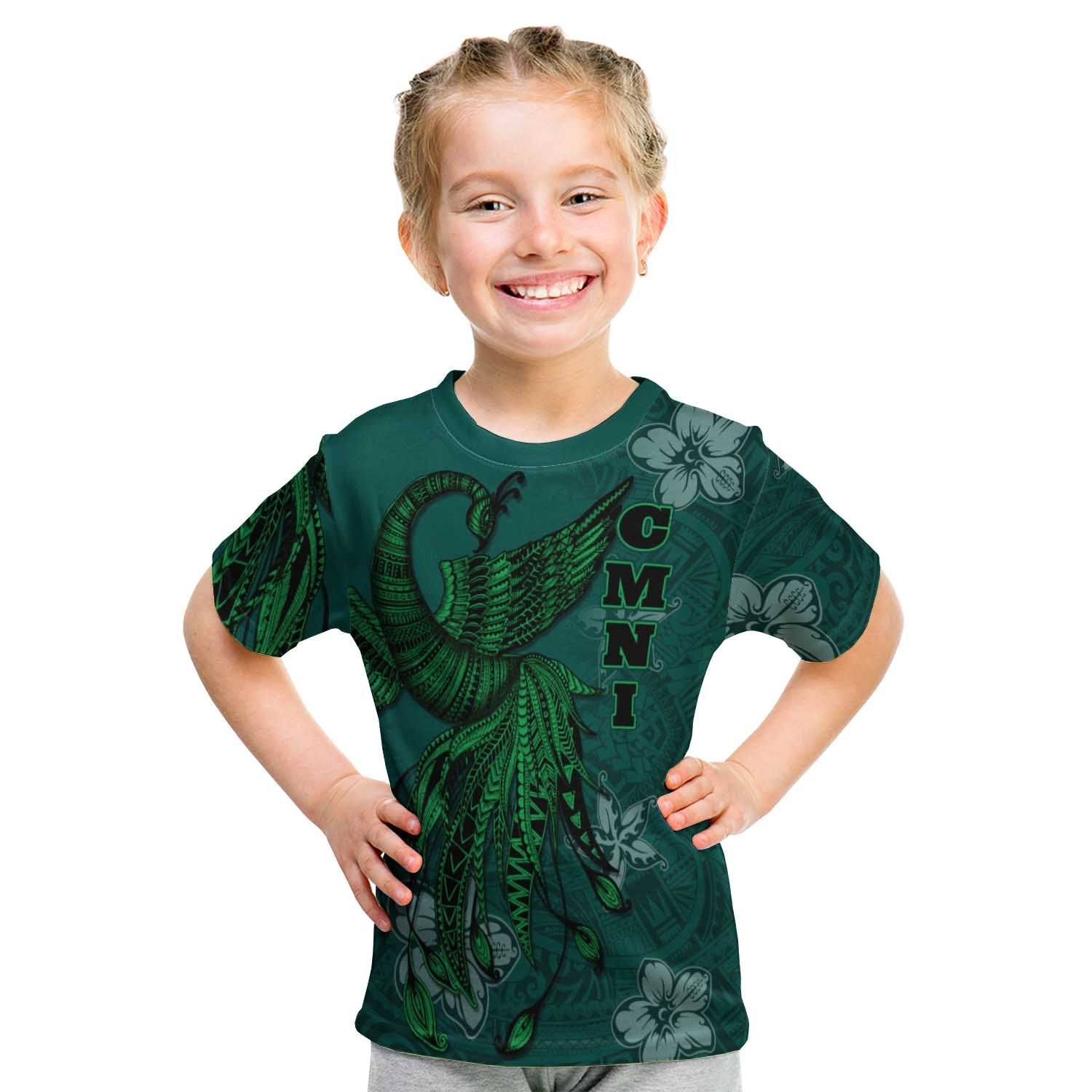 Northern Mariana Islands T shirt - Polynesian Phoenix Bird, Fairytales Bird Green - Vibe Hoodie Shop