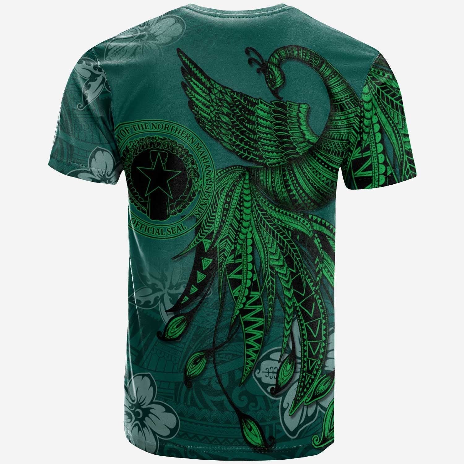 Northern Mariana Islands T shirt - Polynesian Phoenix Bird, Fairytales Bird Green - Vibe Hoodie Shop