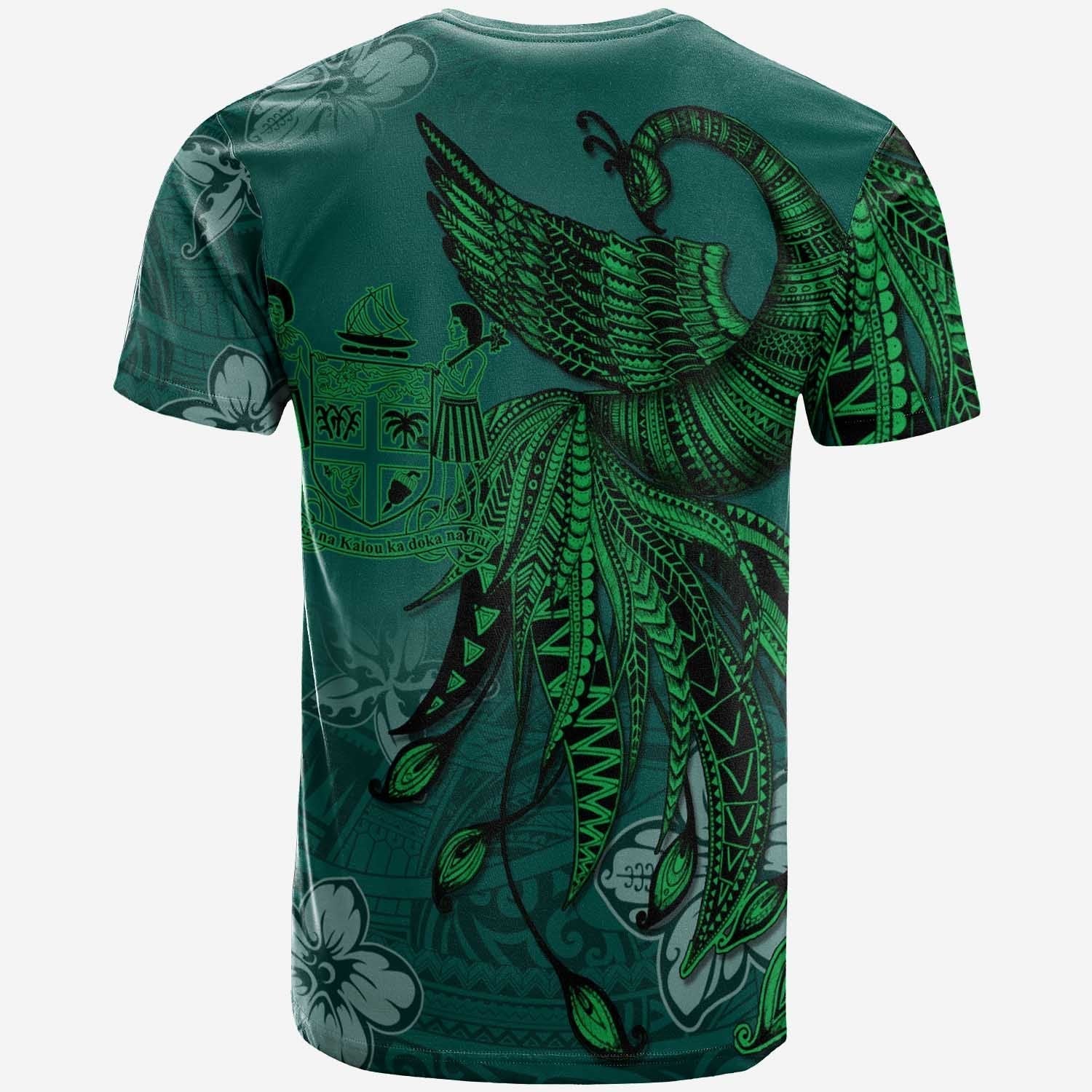 Fiji T shirt - Polynesian Phoenix Bird, Fairytales Bird Green - Vibe Hoodie Shop