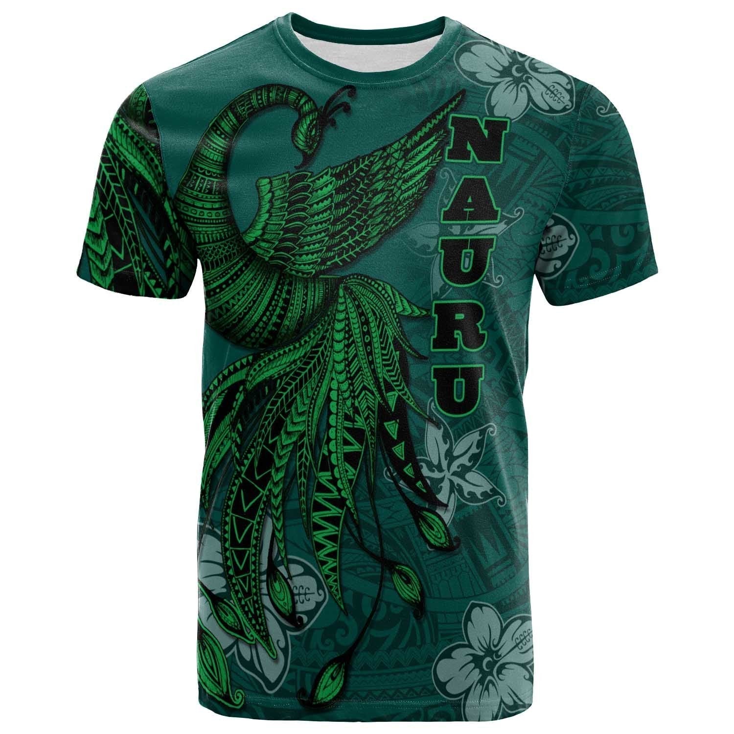 Nauru T shirt - Polynesian Phoenix Bird, Fairytales Bird Green - Vibe Hoodie Shop