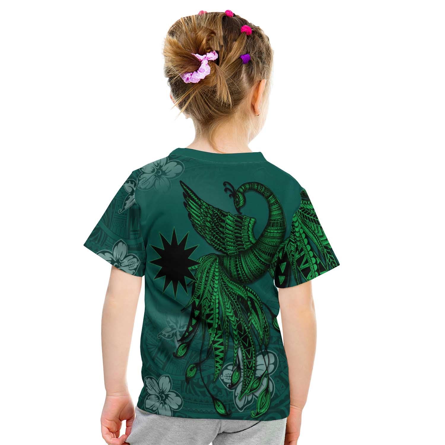 Nauru T shirt - Polynesian Phoenix Bird, Fairytales Bird Green - Vibe Hoodie Shop