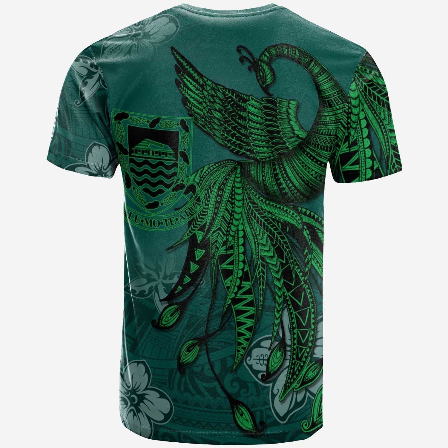 Tuvalu T shirt - Polynesian Phoenix Bird, Fairytales Bird Green - Vibe Hoodie Shop