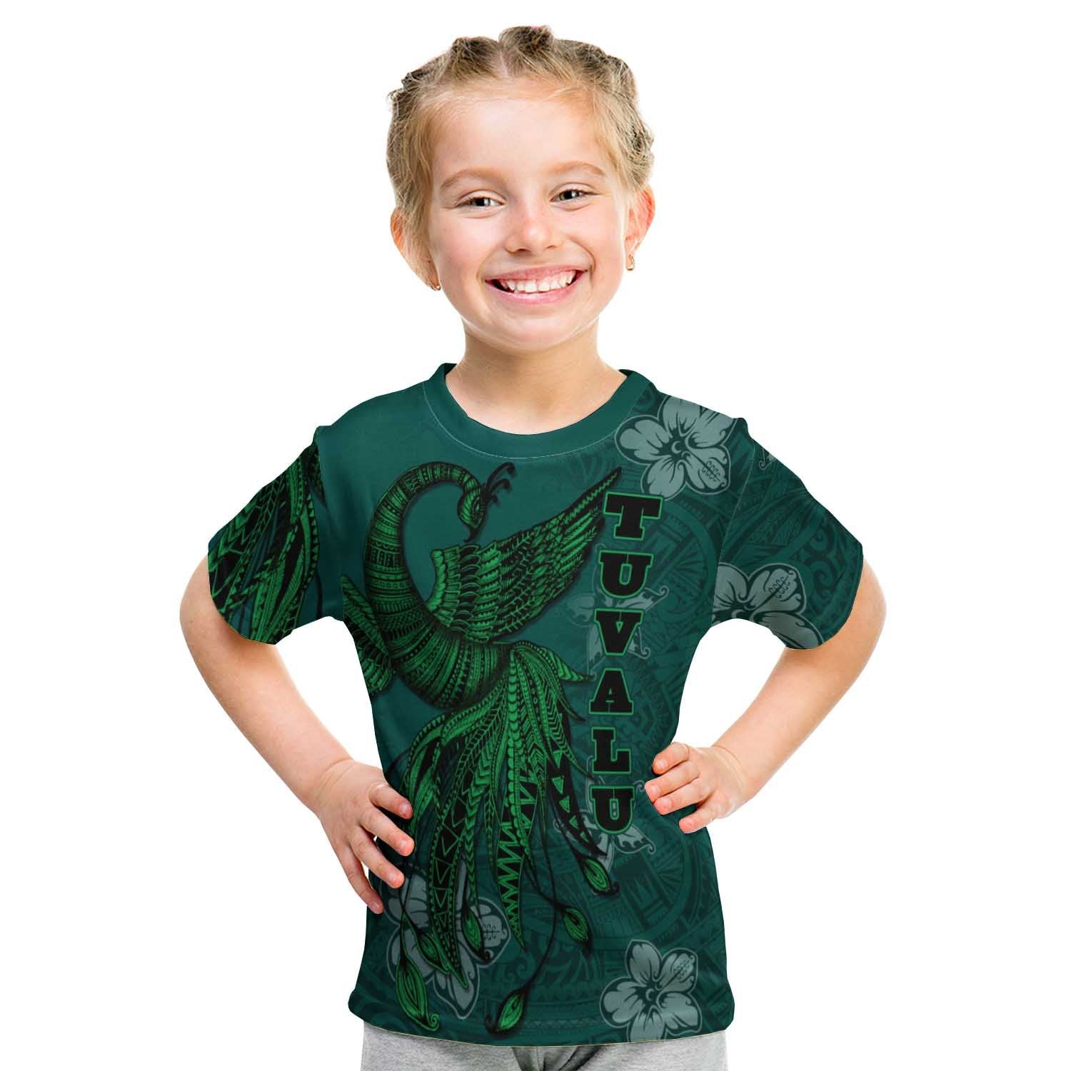 Tuvalu T shirt - Polynesian Phoenix Bird, Fairytales Bird Green - Vibe Hoodie Shop