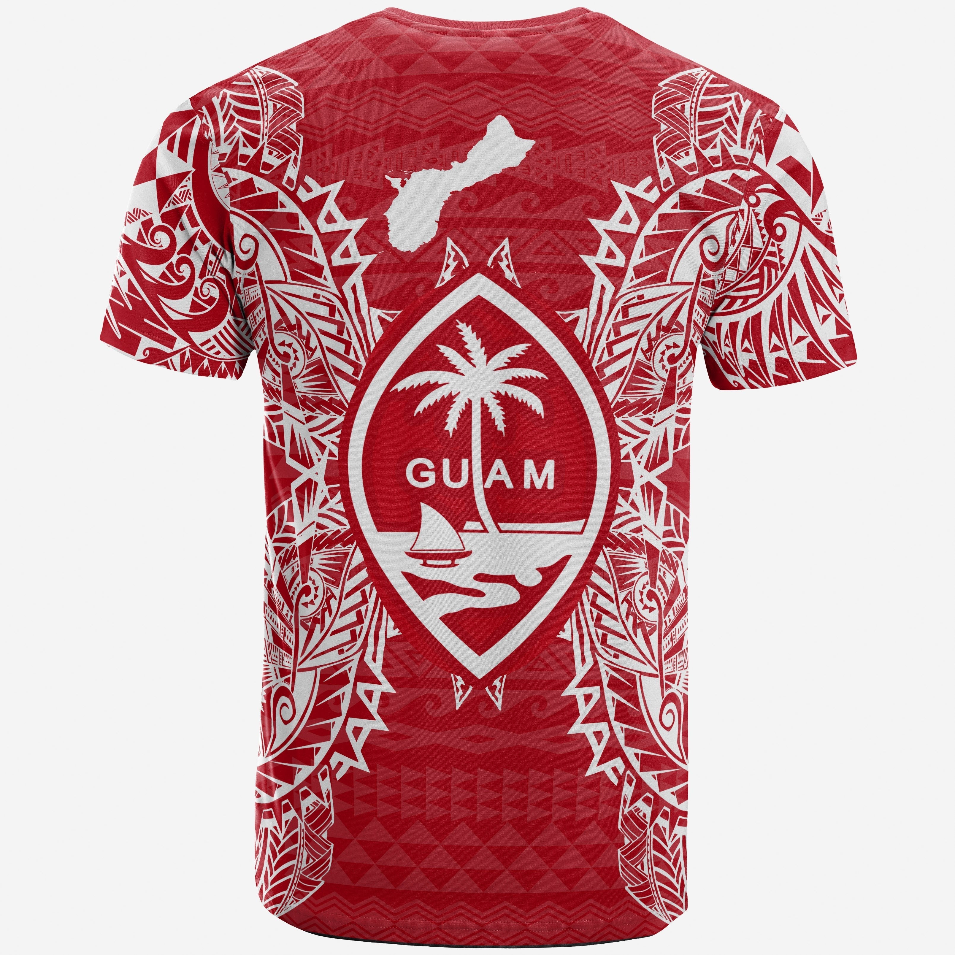 Vibe Hoodie Guam All T shirt - Guam Coat Of Arms Map Polynesian Tattoo Red White - Vibe Hoodie Shop