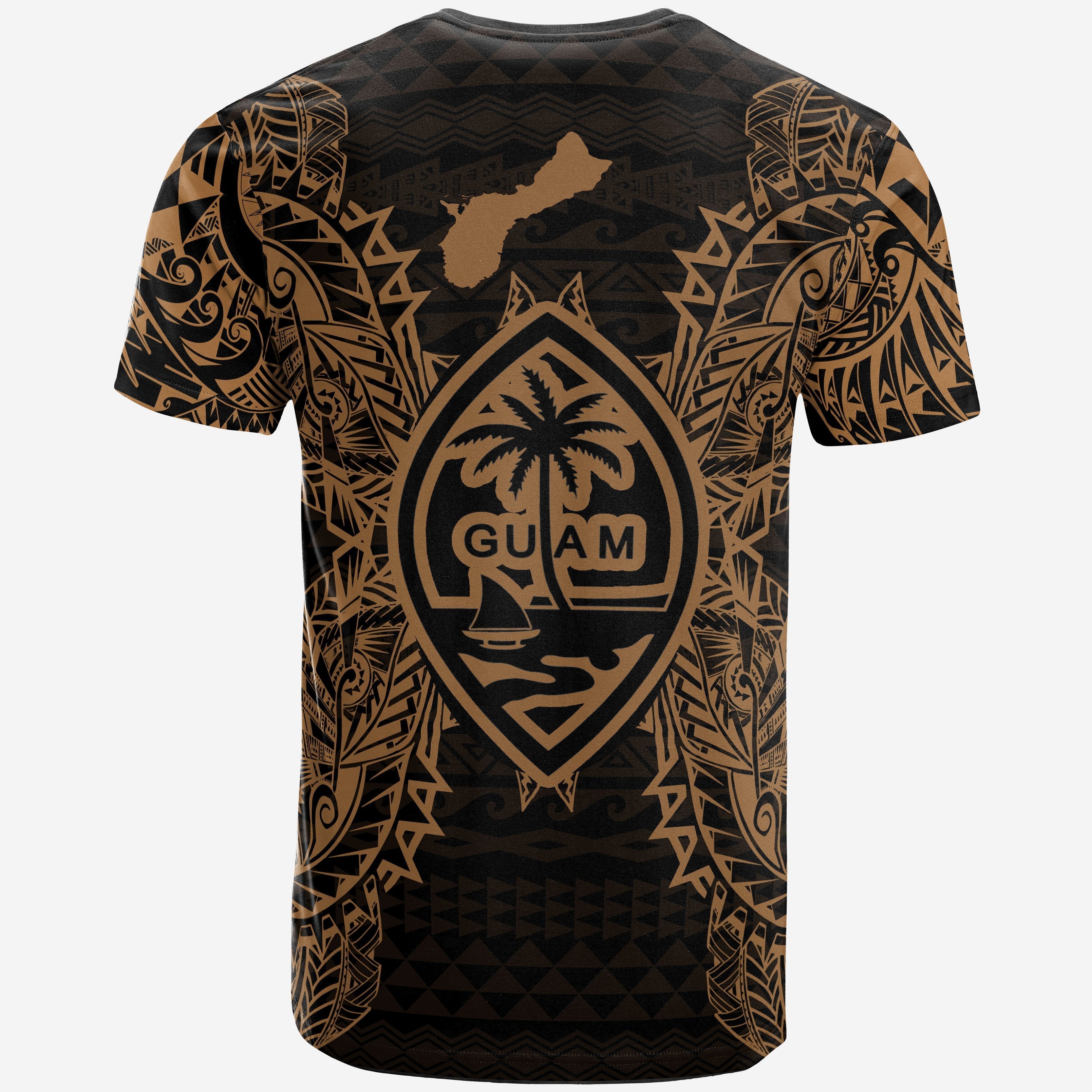 Vibe Hoodie Guam All T shirt - Guam Coat Of Arms Map Polynesian Tattoo Gold - Vibe Hoodie Shop