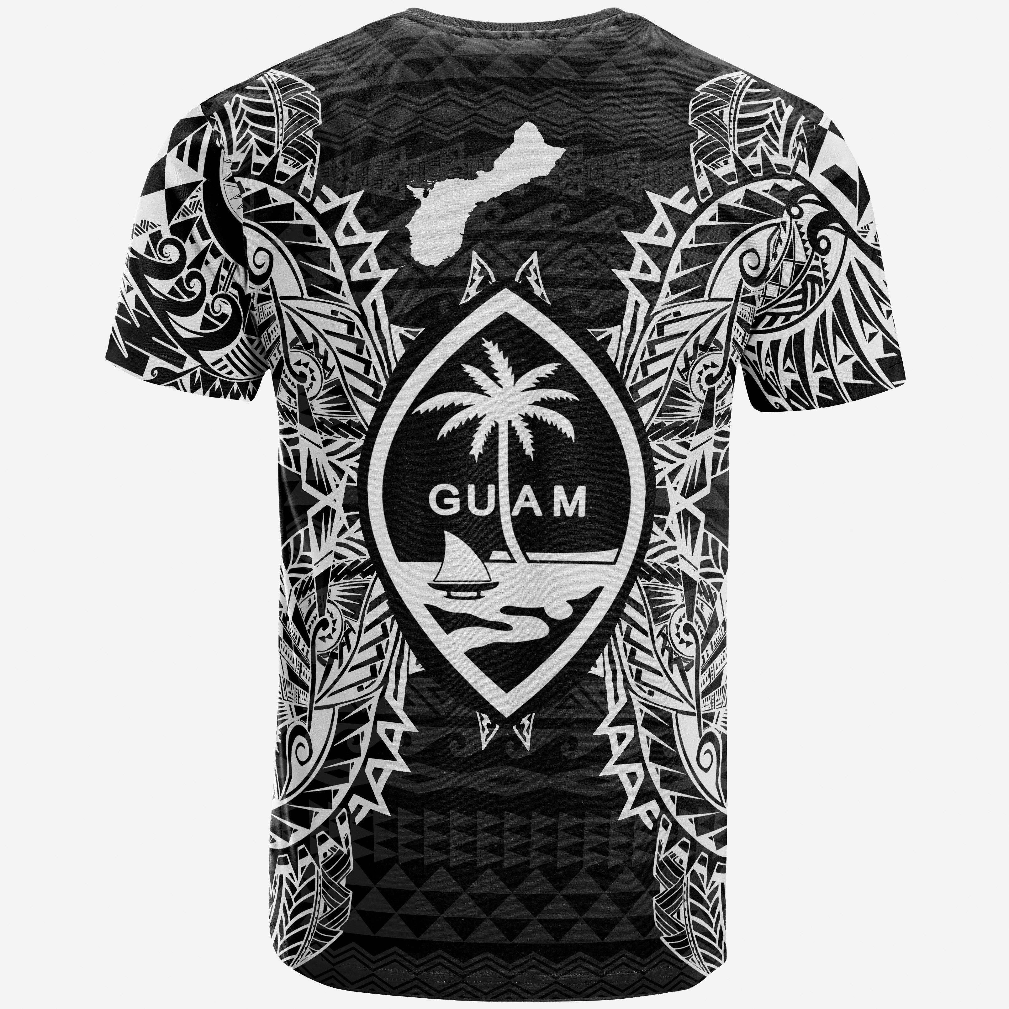 Vibe Hoodie Guam All T shirt - Guam Coat Of Arms Map Polynesian Tattoo White Black - Vibe Hoodie Shop