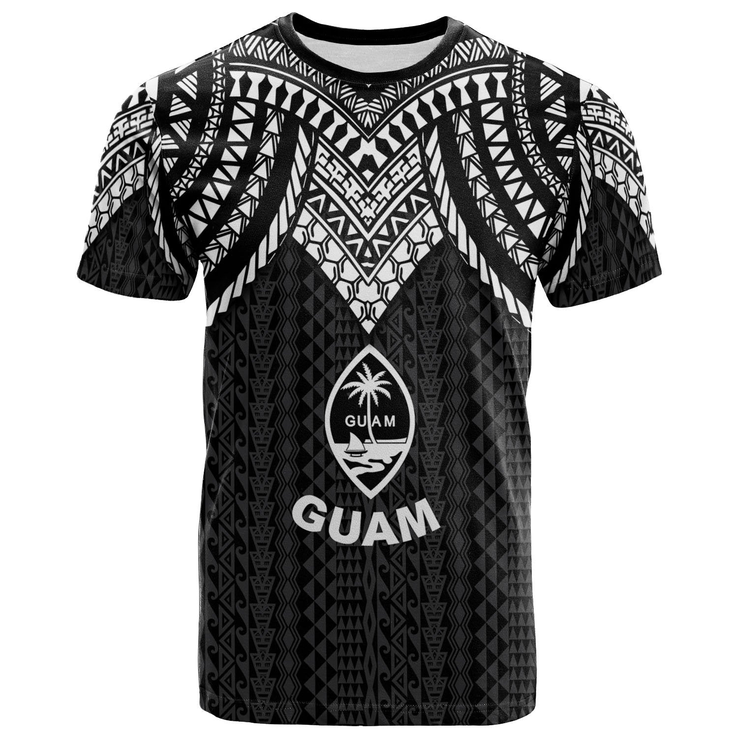 Vibe Hoodie Guam T shirt - Polynesian Armor Style Black - Vibe Hoodie Shop