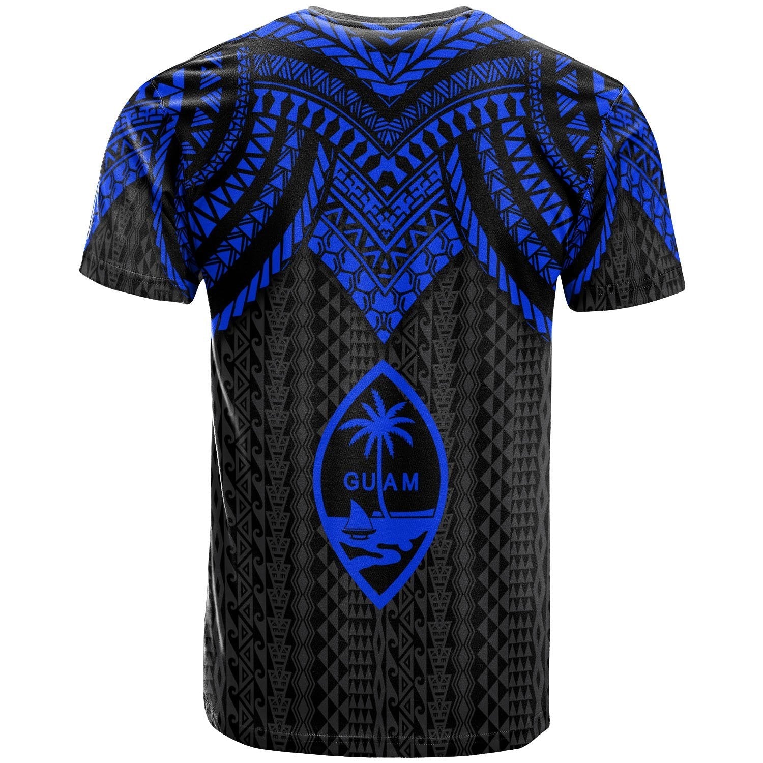 Vibe Hoodie Guam Custom Personalised T shirt - Polynesian Armor Style Blue - Vibe Hoodie Shop