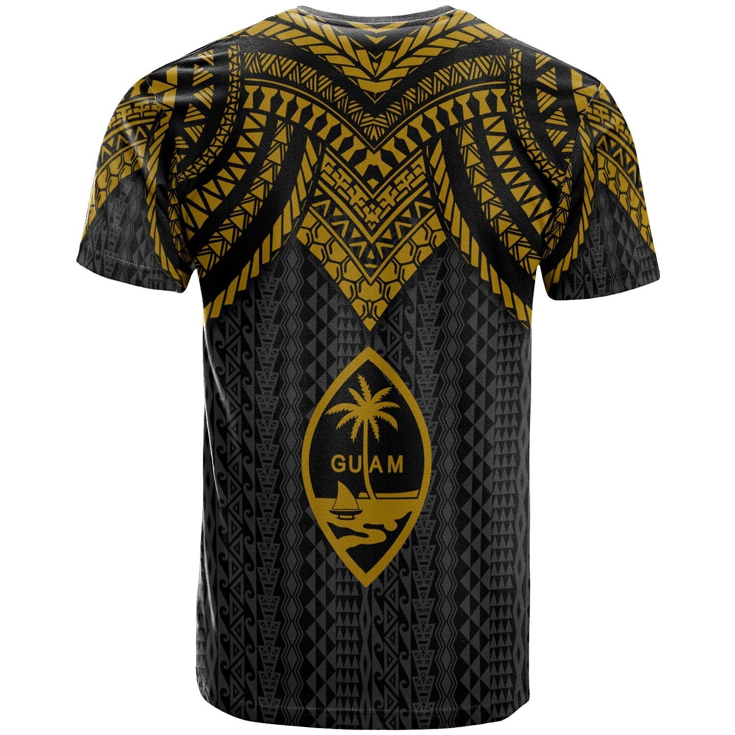 Vibe Hoodie Guam T shirt - Polynesian Armor Style Gold - Vibe Hoodie Shop
