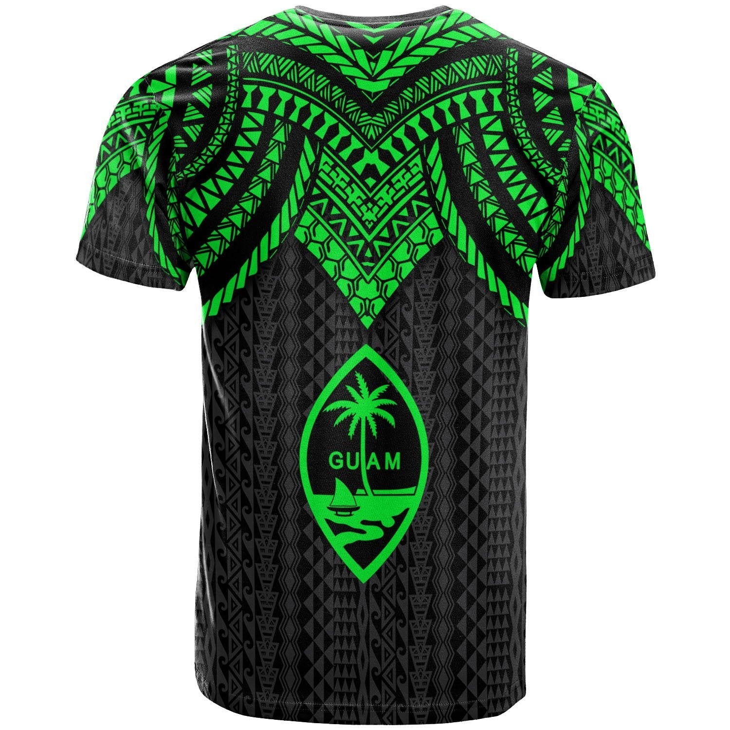 Vibe Hoodie Guam Custom Personalised T shirt - Polynesian Armor Style Green - Vibe Hoodie Shop