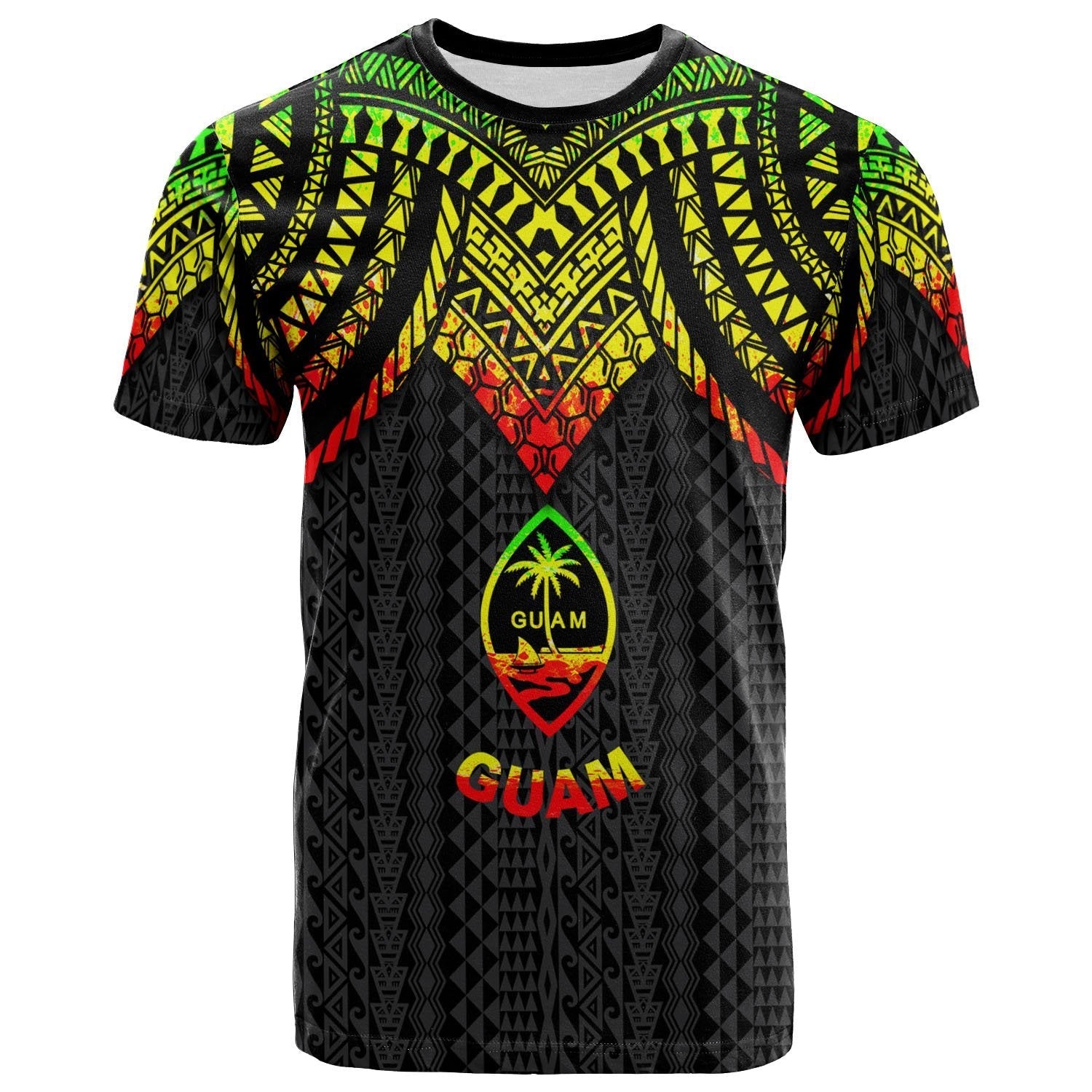 Vibe Hoodie Guam T shirt - Polynesian Armor Style Reagge - Vibe Hoodie Shop