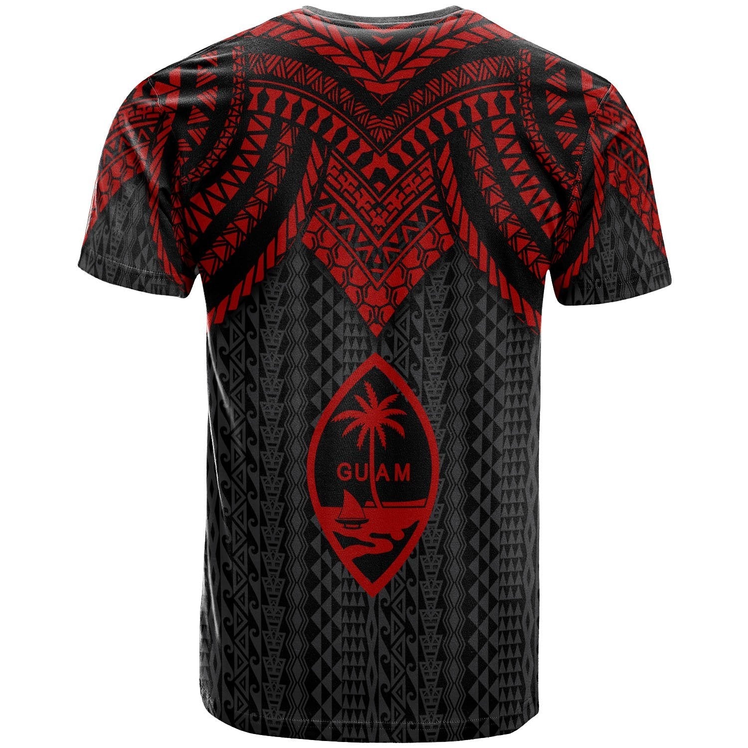 Vibe Hoodie Guam Custom Personalised T shirt - Polynesian Armor Style Red - Vibe Hoodie Shop