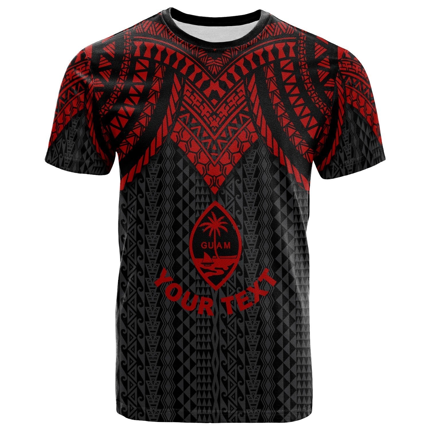 Vibe Hoodie Guam Custom Personalised T shirt - Polynesian Armor Style Red - Vibe Hoodie Shop