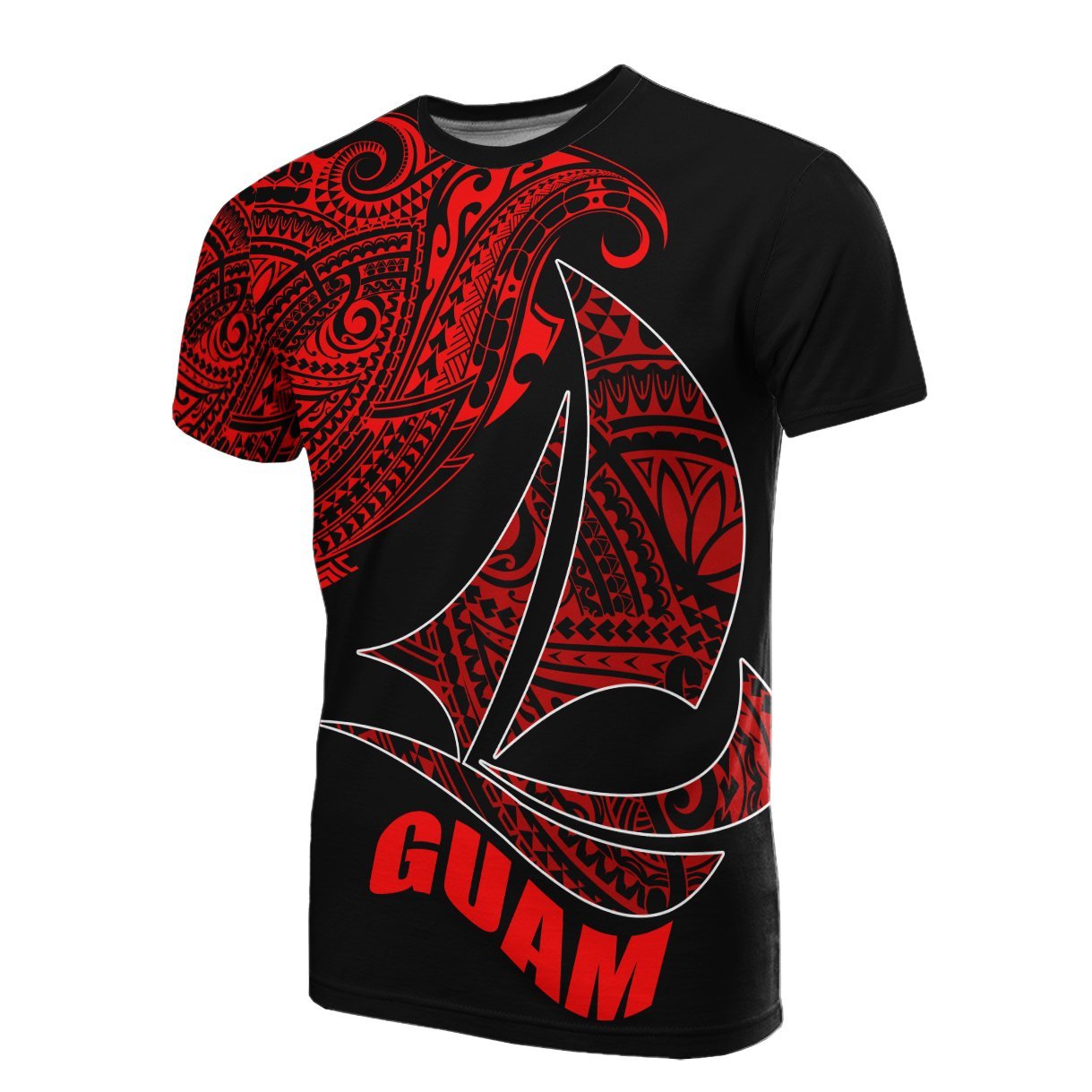 Vibe Hoodie Guam T shirt - Sail Boat Red Style - Vibe Hoodie Shop