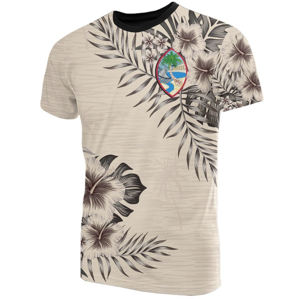 Guam T shirt The Beige Hibiscus - Vibe Hoodie Shop