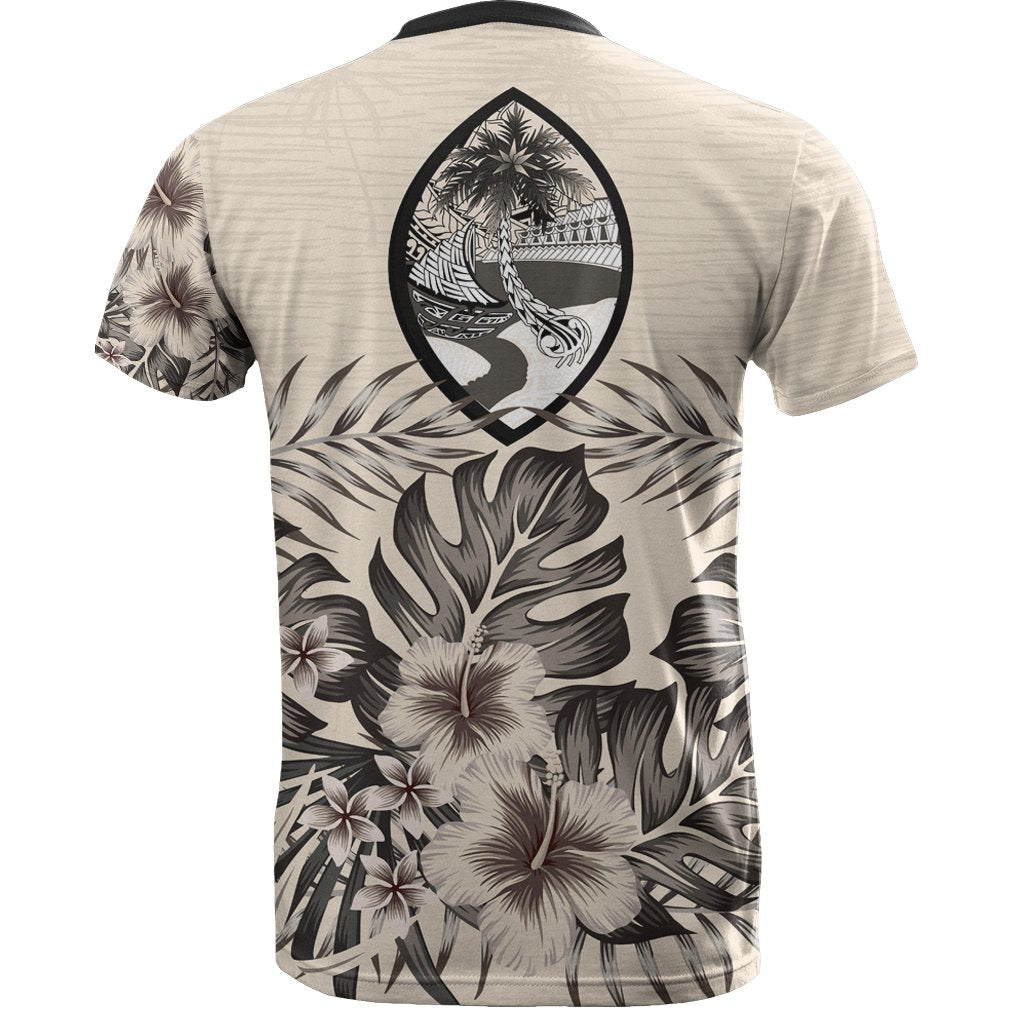 Guam T shirt The Beige Hibiscus - Vibe Hoodie Shop