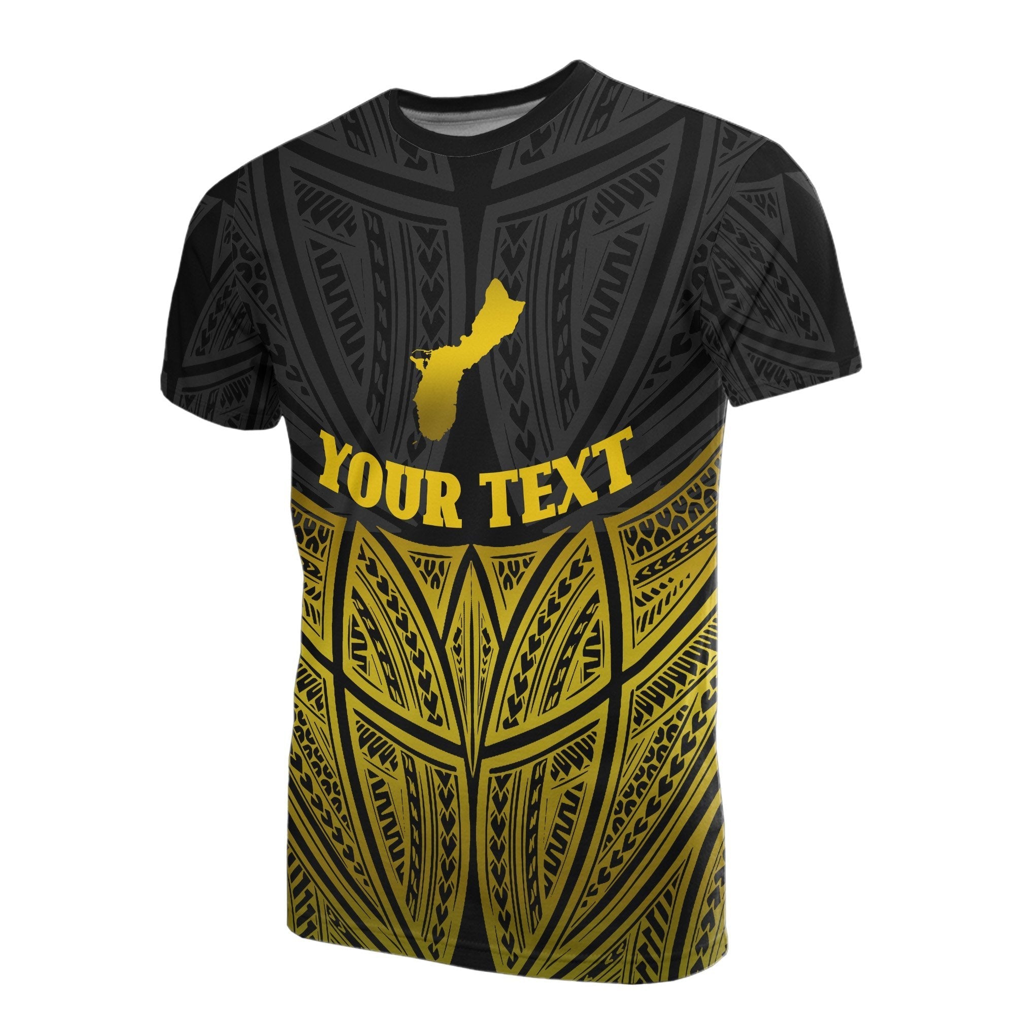 Vibe Hoodie Guam Polynesian Custom Personalised T shirt Gold Pride Map And Seal - Vibe Hoodie Shop