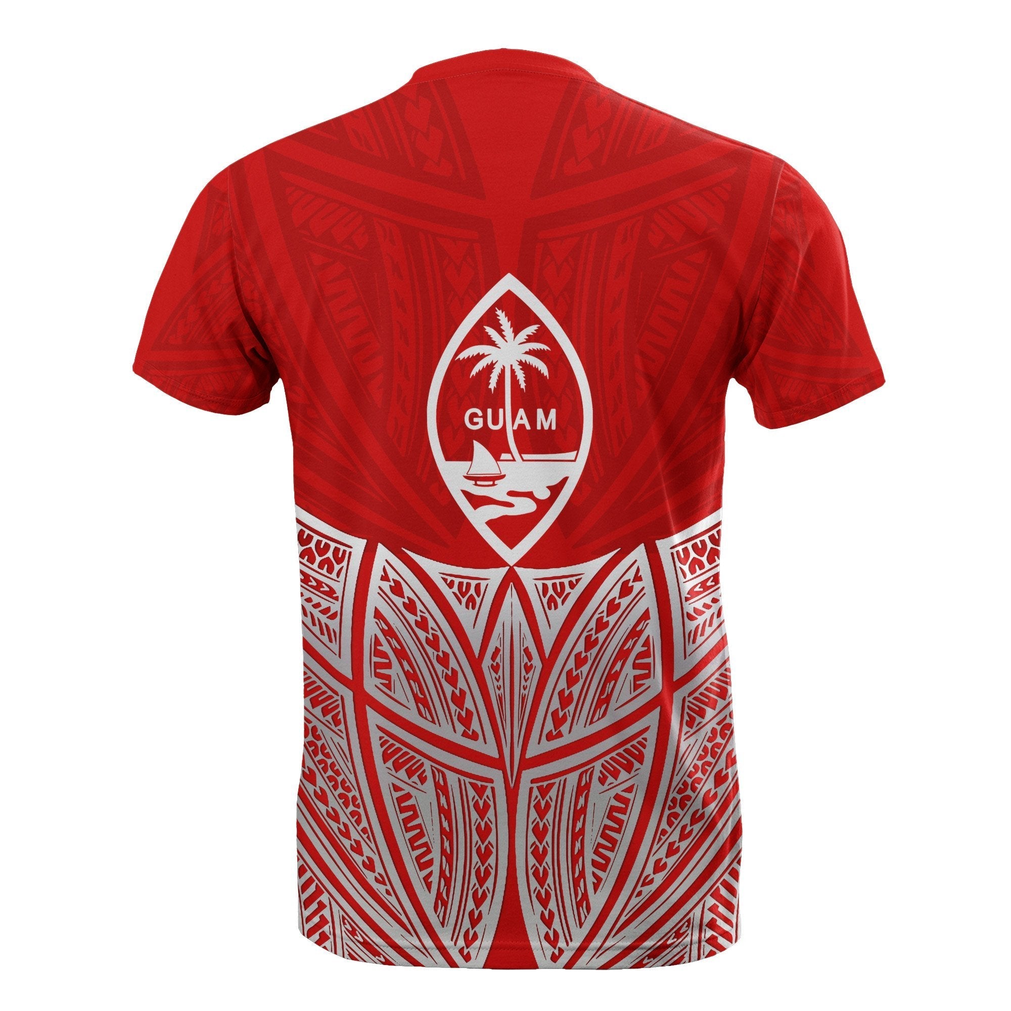 Vibe Hoodie Guam Polynesian Custom Personalised T shirt Red Pride Map And Seal - Vibe Hoodie Shop